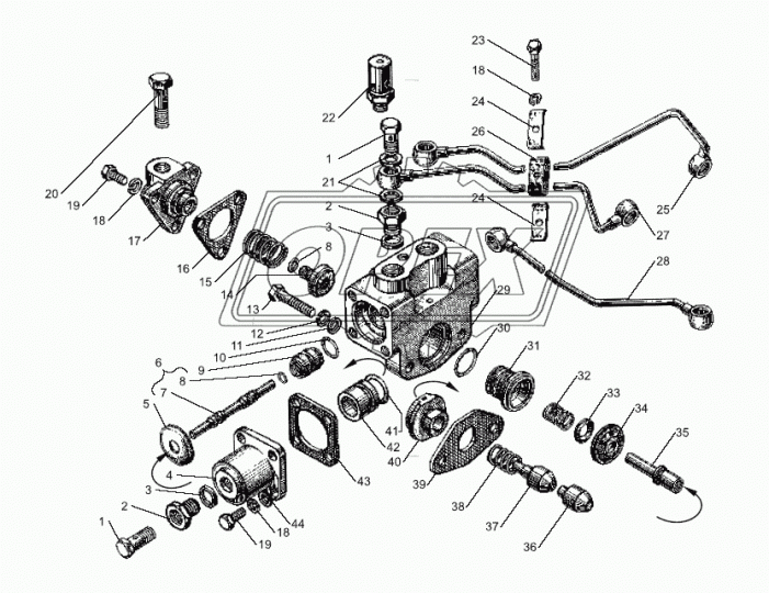 239.1723081-10 Воздухопровод (сталь) ф6 L=510; под 2 штуцера ф10 подвода воздуха ТМЗ